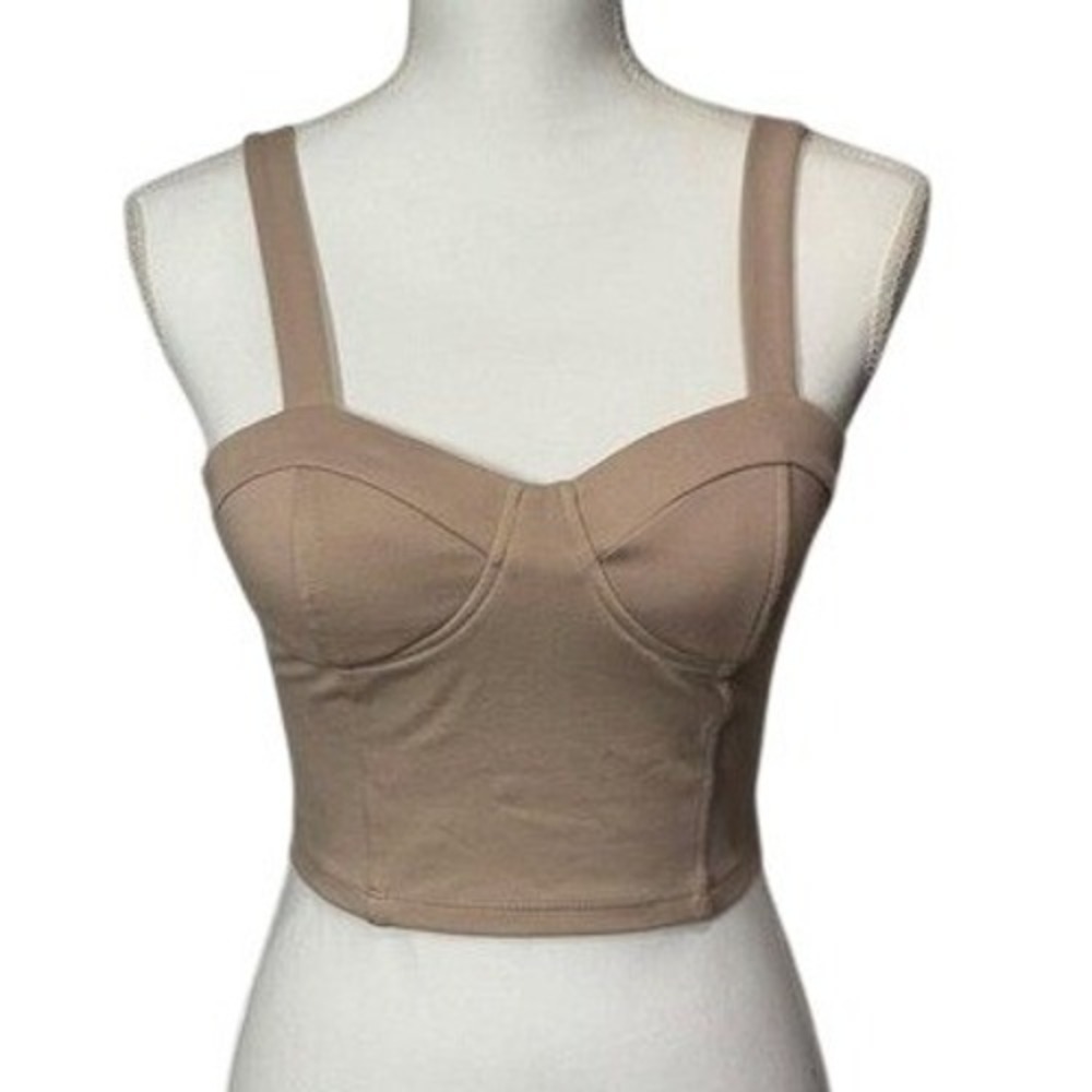 Shinestar Nude Bustier‎ Crop Top Small